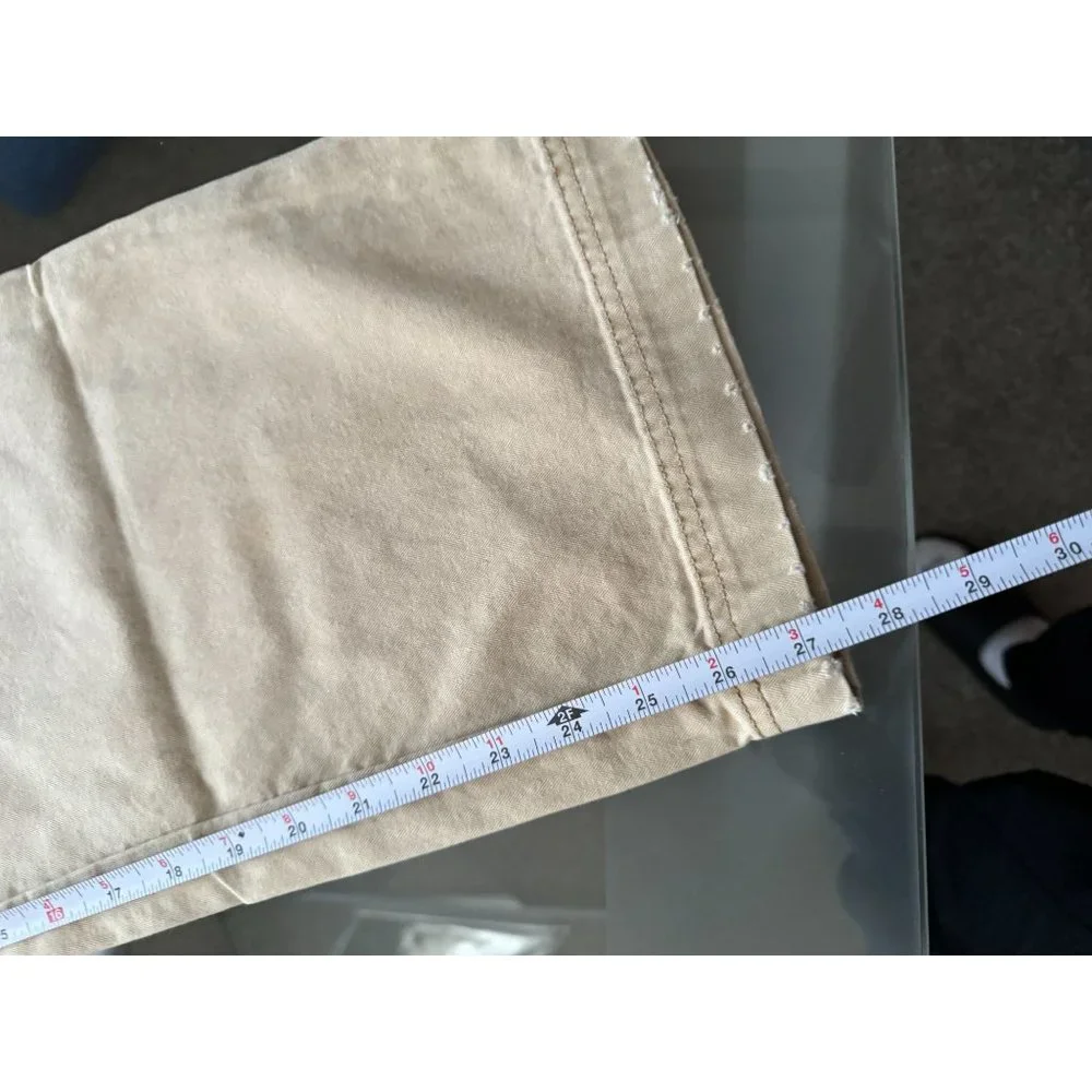 Hollister Co Mens Wide Leg Chino Pants Khaki Tan Button Fly Size‎ 30 Z1